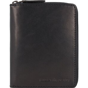 Greenburry Pure Black Portfel Ochrona RFID Skórzany 10.5 cm