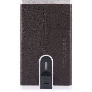 Piquadro Czarne kwadratowe etui na karty kredytowe RFID Skóra 6 cm