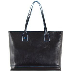 Piquadro Niebieska kwadratowa torba skórzana 35 cm