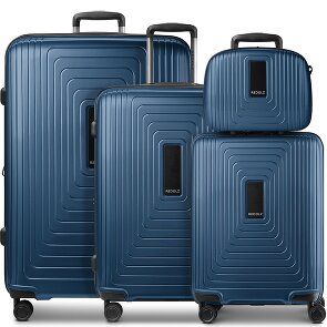 Redolz Zestaw walizek Essentials 14 na 4 kółkach + kosmetyczka 4 szt. z elastycznym zagięciem