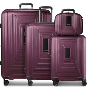 Redolz Zestaw walizek Essentials 14 na 4 kółkach + kosmetyczka 4 szt. z elastycznym zagięciem