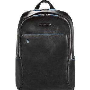 Piquadro Niebieski Plecak kwadratowy skórzany 39 cm Komora na laptopa