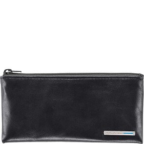 Piquadro Niebieskie kwadratowe etui na klucze skórzane 14 cm