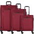  Travel Line 9704 4 kółka Zestaw walizek 3-części z plisą rozprężną Model dark red