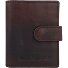  Skórzany portfel RFID 8 cm Model darkbrown