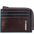  Blue Square Credit Card Case RFID Leather 11 cm Model mahogany
