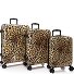  Elite Fashion 4 kółka Zestaw walizek 3-części z funkcją poszerzenia Model brown leopard