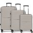  Shine 4 kółka Zestaw walizek 3-części z plisą rozprężną Model taupe