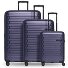  Collection 04 THE THREE SET + 4 kółka Zestaw walizek 3-części z plisą rozprężną Model purple-metallic