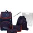  Ergoplus Zestaw tornistra 8-części Model black red