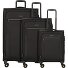  Travel Line 9704 4 kółka Zestaw walizek 3-części z plisą rozprężną Model black