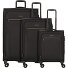  Travel Line 9704 4 kółka Zestaw walizek 3-części z plisą rozprężną Model black