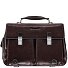  Blue Square Briefcase Leather 43 cm Laptop Compartment Model mahagonibraun