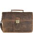  Vintage Briefcase Leather 40 cm Laptop Compartment Model braun