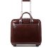 Niebieski kwadratowy 2-kołowy wózek biznesowy ze skórzaną komorą na laptopa 37 cm Model mahogany Niebieski kwadratowy 2-kołowy wózek biznesowy ze skórzaną komorą na laptopa 37 cm Model mahogany