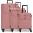  Essentials 12 THREE SET Zestaw walizek na 4 kółkach, 3-częściowy, z elastycznym zagięciem Model rose