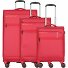  Silhouette 4 kółka Zestaw walizek 3-części z plisą rozprężną Model red