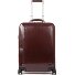Niebieski kwadratowy 4-kołowy skórzany wózek kabinowy z przegrodą na laptopa 55 cm Model mahogany Niebieski kwadratowy 4-kołowy skórzany wózek kabinowy z przegrodą na laptopa 55 cm Model mahogany