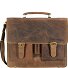 Vintage Briefcase Leather 40 cm Laptop Compartment Model braun