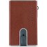 Czarne kwadratowe skórzane etui na karty kredytowe 6 cm Model natural tan Czarne kwadratowe skórzane etui na karty kredytowe 6 cm Model natural tan