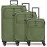  Essentials 12 THREE SET Zestaw walizek na 4 kółkach, 3-częściowy, z elastycznym zagięciem Model olive