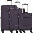 Zestaw walizek Victoria na 4 kółkach, 3-częściowy, z elastycznym zagięciem Model lila