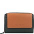  Nappa Portfel Ochrona RFID Skórzany 14 cm Model green-tan