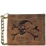  Vintage Skull Wallet Leather 12 cm Model braun