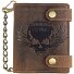  Vintage Skull Wallet Leather 10 cm Model braun